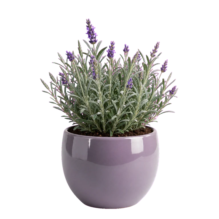The same lavender, bushier, with its first purple flower spikes
